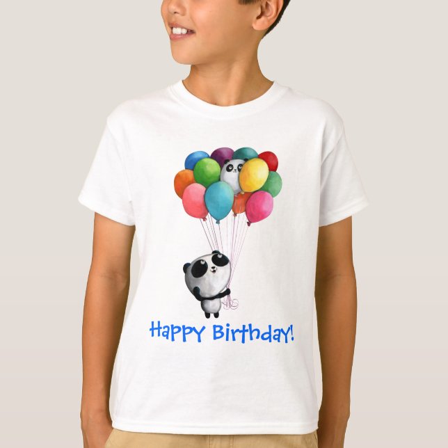 Camiseta El cumpleaños hincha el oso de panda (Anverso)