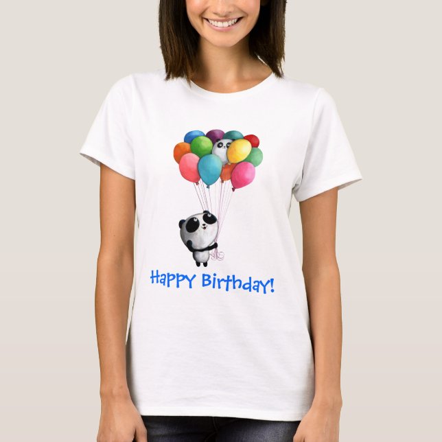 Camiseta El cumpleaños hincha el oso de panda (Anverso)