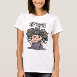Camiseta El curioso amante del gato Medusa no mira mis gato