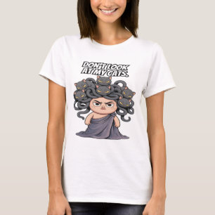 Camiseta El curioso amante del gato Medusa no mira mis gato