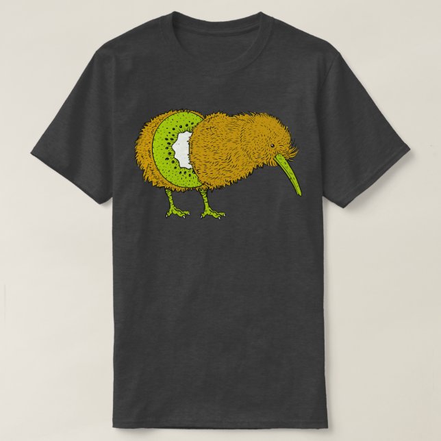 Camiseta El curioso Ilustracion Kiwi para aves Fruta Kiwi (Diseño del anverso)