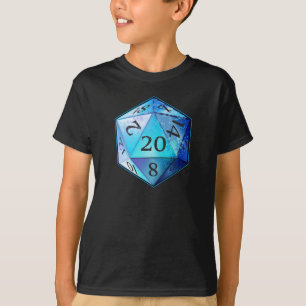 Camiseta El D&D COBALTO azul y negro de d20 muere