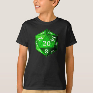 Camiseta El D&D ESMERALDA verde y blanco de d20 muere