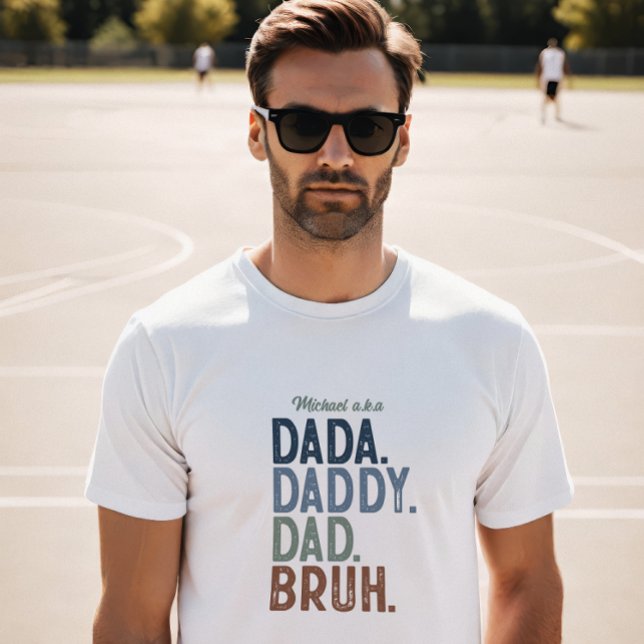 Camiseta El Dada personalizado del padre a la brutal evoluc ( Celebrate the hilarious evolution of fatherhood with this playful and modern design.)