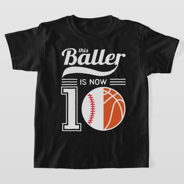 Camiseta El décimo cumpleaños del niño, Baller de Béisbol (Distribución)