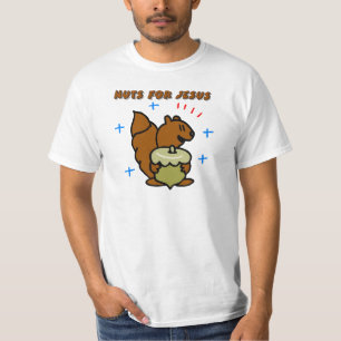 Camiseta El decir cristiano de la ardilla de la nuez de