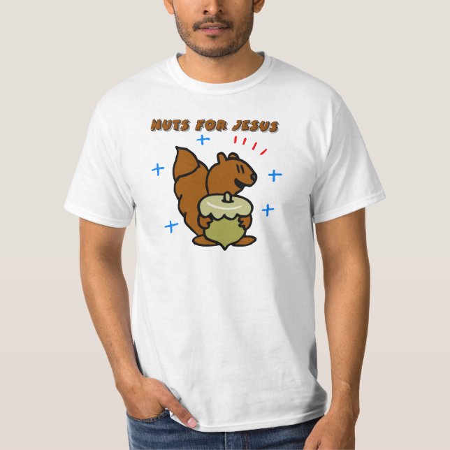 Camiseta El decir cristiano de la ardilla de la nuez de (Anverso)