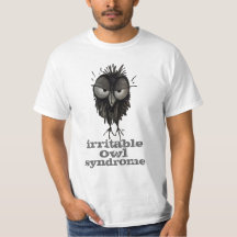 El decir divertido del búho del síndrome irritable