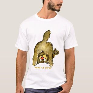 Camiseta ¿Él del dibujo animado del maullido divertido de