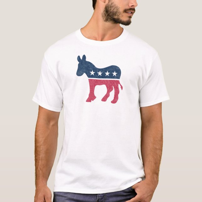 Camiseta El demócrata Donkey Vintage está angustiado (Anverso)