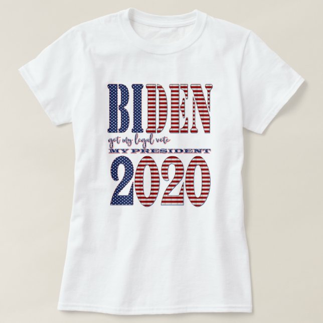 Camiseta El demócrata Joe Biden 2020 obtuvo mi voto legal E (Diseño del anverso)
