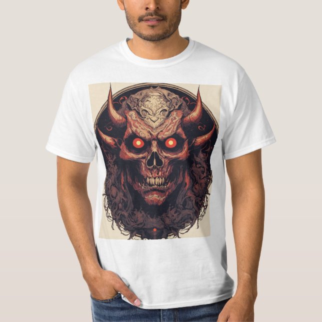 Camiseta El demonio aterrador y omnipresente demonio en un  (Anverso)