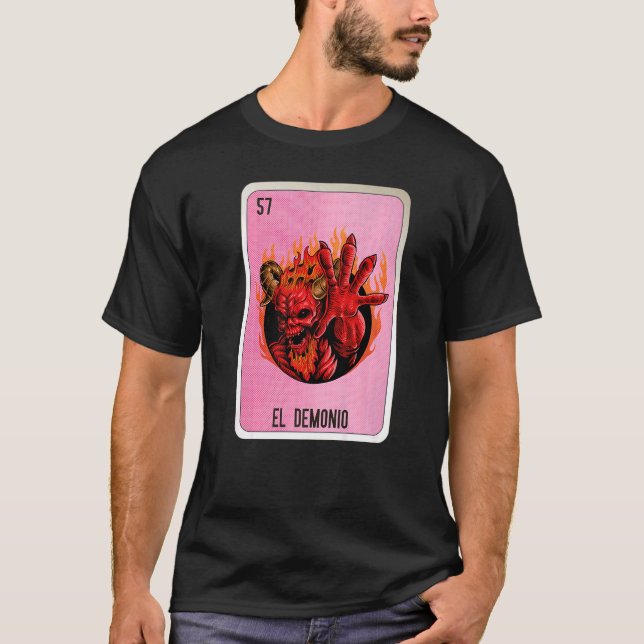 Camiseta El Demonio: Cartas de Bingo de Lottery Mexicano (Anverso)