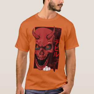 Camiseta El demonio japonés de arte frente al demonio Skull