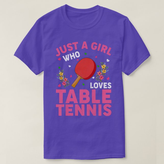 Camiseta El Deporte De Tenis De Mesa Ama A Un Chica Que Le  (Diseño del anverso)