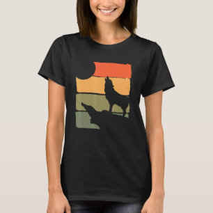Camiseta El depredador forestal Howling Wolf Animal Retro W