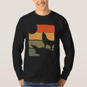 Camiseta El depredador forestal Howling Wolf Animal Retro W