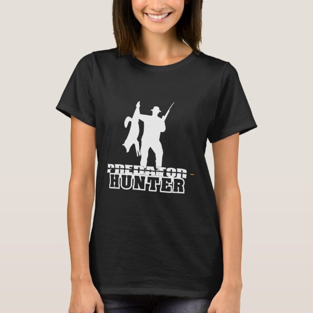 Camiseta El depredador Hunter-Coyote cazando camiseta-oscur (Anverso)
