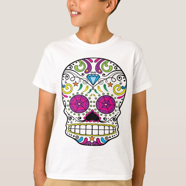 Camiseta El DES Los Muertos del diámetro del cráneo del (Anverso)