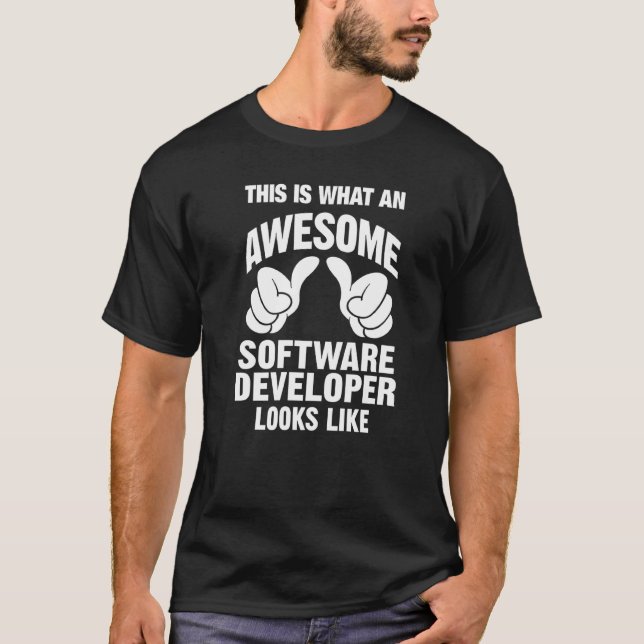Camiseta El desarrollador de software asombroso parece grac (Anverso)