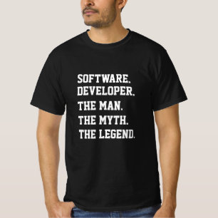 Camiseta El desarrollador de software El hombre el mito la