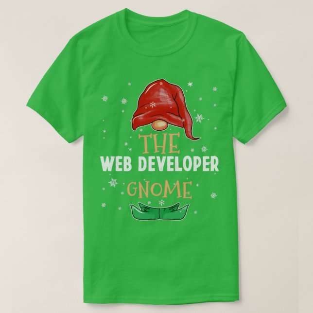 Camiseta El desarrollador web Gnome Family Matching Navidad (Diseño del anverso)