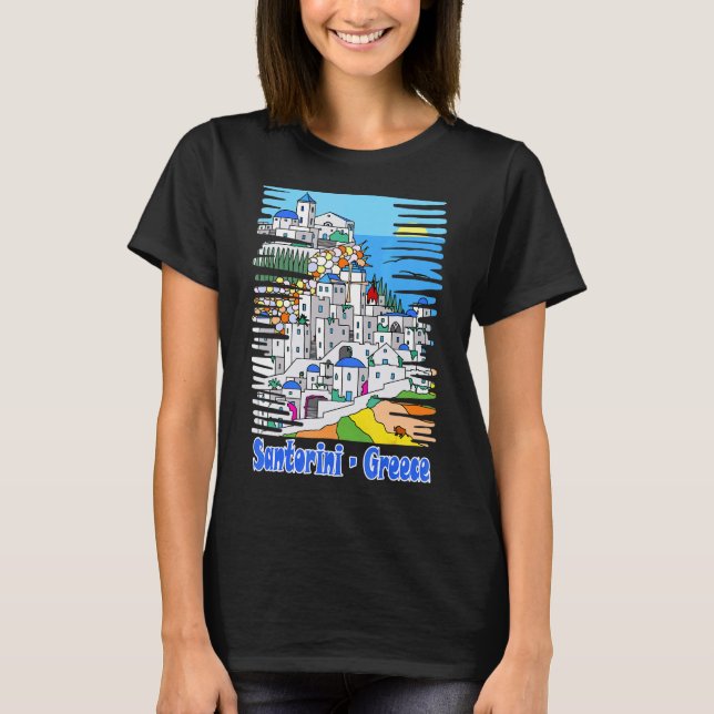 Camiseta El Deseo De Grecia De Un Recorrido A Santorini (Anverso)