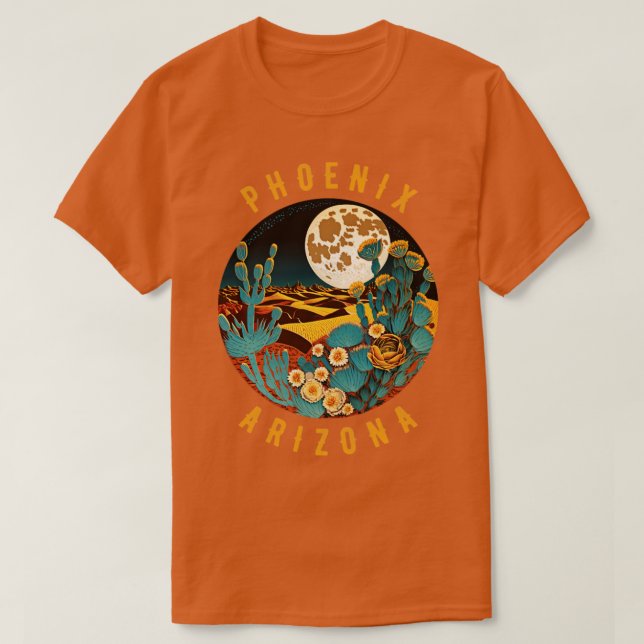 Camiseta El desierto de Phoenix Arizona en la pintura noctu (Diseño del anverso)