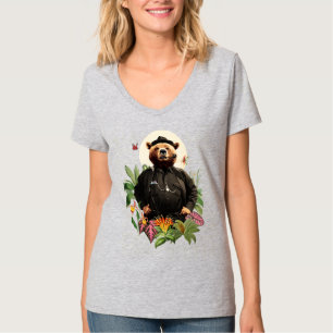 Camiseta El detective de oso en el colegio de flores