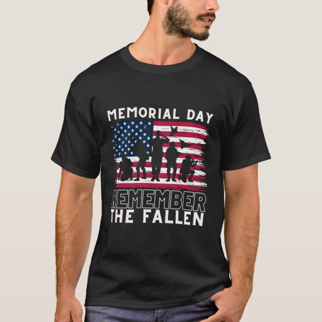 Camiseta El Día Conmemorativo De La Bandera De Los Veterano (Anverso)