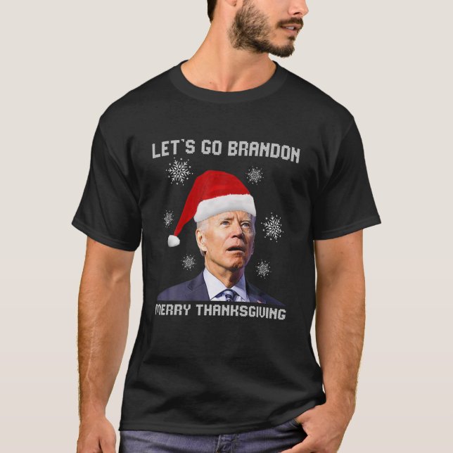 Camiseta El Día de Acción de Gracias Biden Santa Merry deja (Anverso)