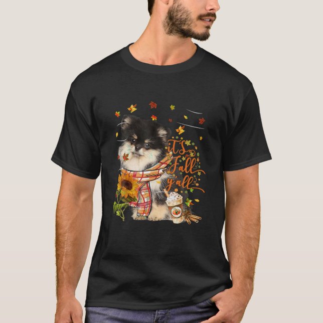 Camiseta El día de Acción de Gracias de Perro Pomerania (Anverso)
