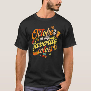 Camiseta El Día de Acción de Gracias Octubre es mi Lea favo