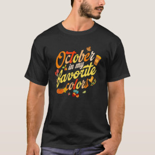 Camiseta El Día de Acción de Gracias Octubre es mi Lea favo