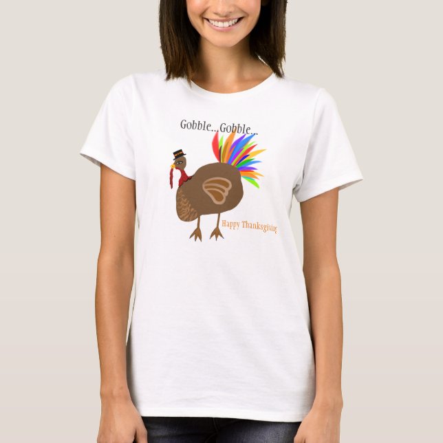 Camiseta El día de Acción de Gracias Turquía tambalea (Anverso)