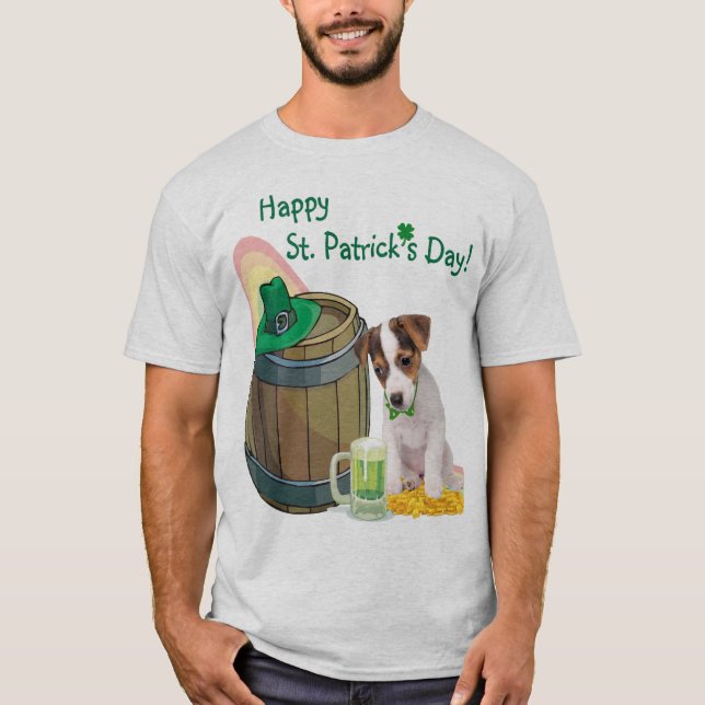 Camiseta El día de Jack Russell de St Patrick adorable del (Anverso)