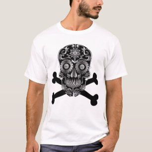 Camiseta El Día De La Calavera Del Azúcar Negro De Los Cr