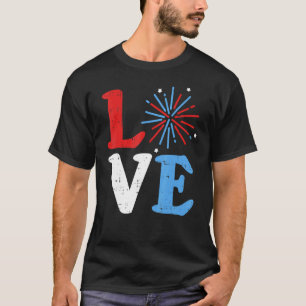 Camiseta El Día De La Independencia De Los Fuegos Artificia