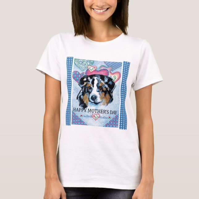 CAMISETA EL DÍA DE LA MADRE, AUSTRALIAN SHEPHERD (Anverso)