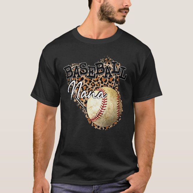 Camiseta El Día de la Madre del Béisbol Nana Leopard (Anverso)