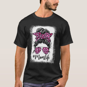 Camiseta El día de la madre, el leopardo rosa y blanqueado