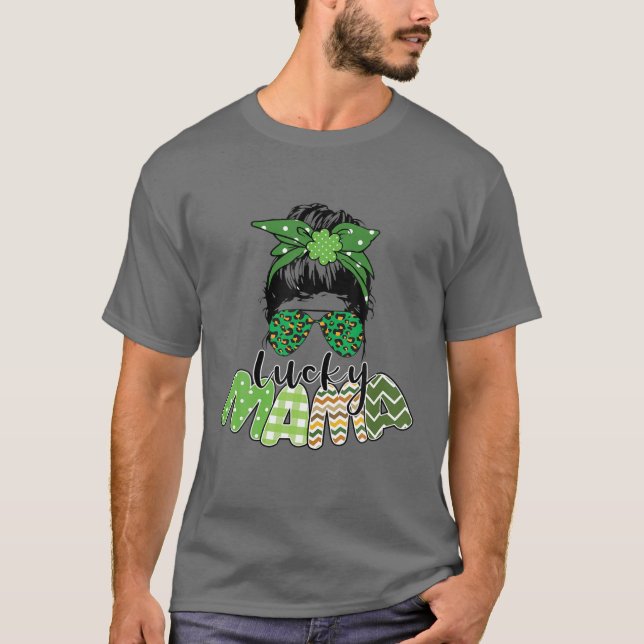 Camiseta El día de la mamá sagrada Patrick, Leopard Messy B (Anverso)