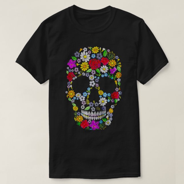 Camiseta El día de la muerte del cráneo de azúcar es gracio (Diseño del anverso)