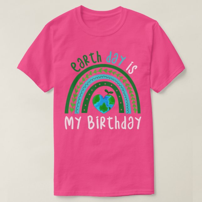 Camiseta El Día de la Tierra es mi cumpleaños Boho Rainbow  (Diseño del anverso)