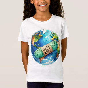 Camiseta El Día de la Tierra sanar el globo mundial azul ve