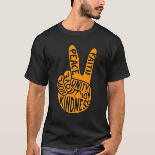Camiseta El Día De La Unidad Del Rótulo De La Mano De La Pa