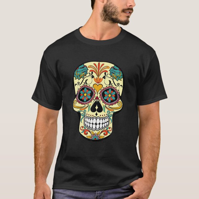 Camiseta El Día De Los Muertos De La Calavera De Azúcar (Anverso)