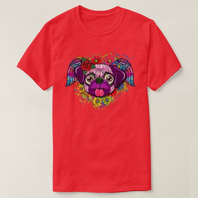 Camiseta El Día De Los Muertos Del Cráneo Del Azúcar (Diseño del anverso)