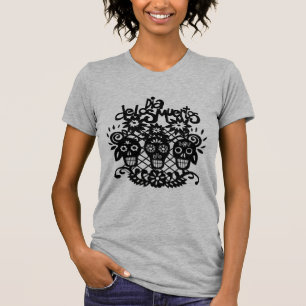 Camiseta El Dia de los Muertos se desmorona el papel negro