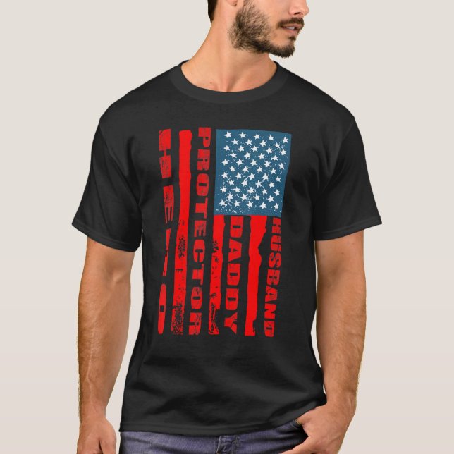 Camiseta El Día De Los Padres De La Bandera De Ee.Uu. (Anverso)